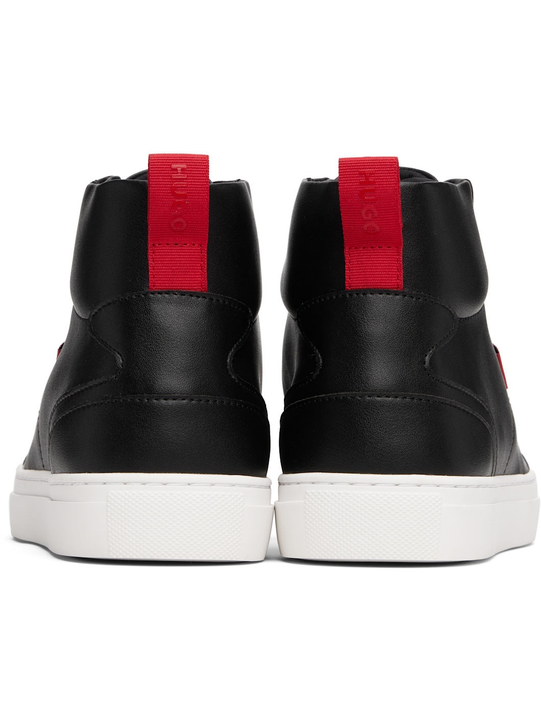 Black Faux-Leather High-Top Sneakers - 2