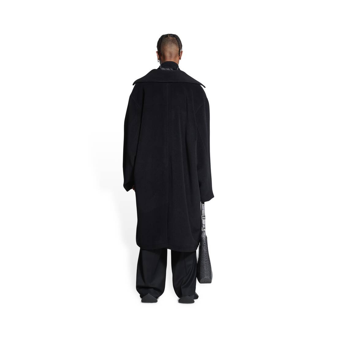 Men's Deconstructed Carcoat in Black - 4