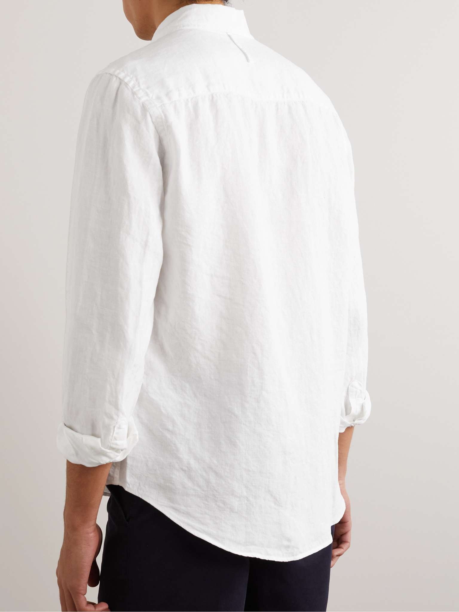 Arne Button-Down Collar Linen Shirt - 3