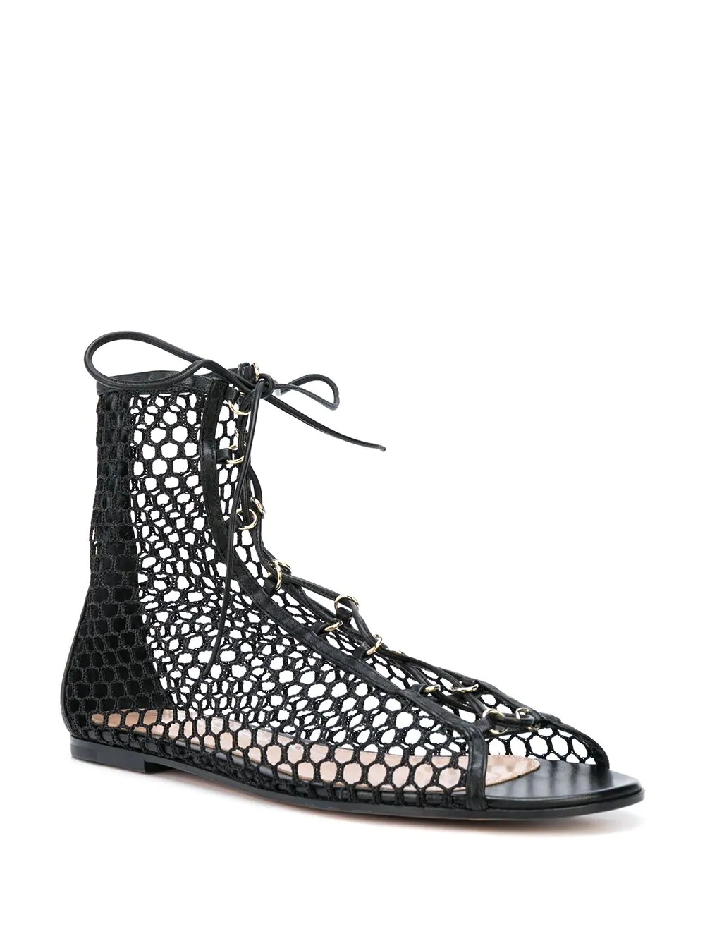 perforated lace-up sandals - 2