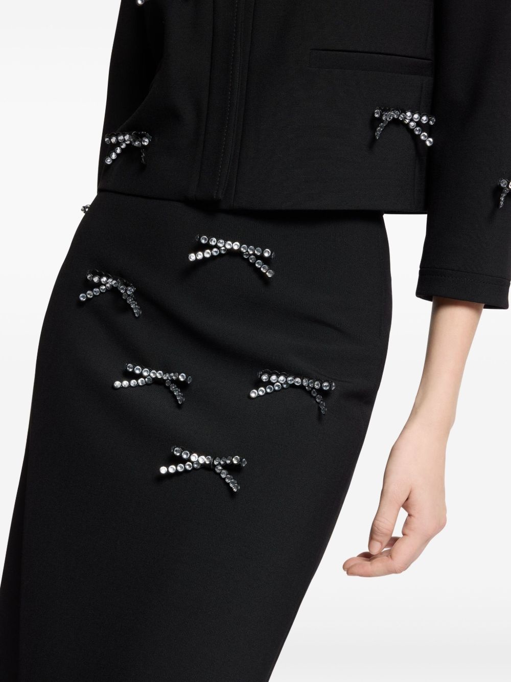 bow-detail midi skirt - 4