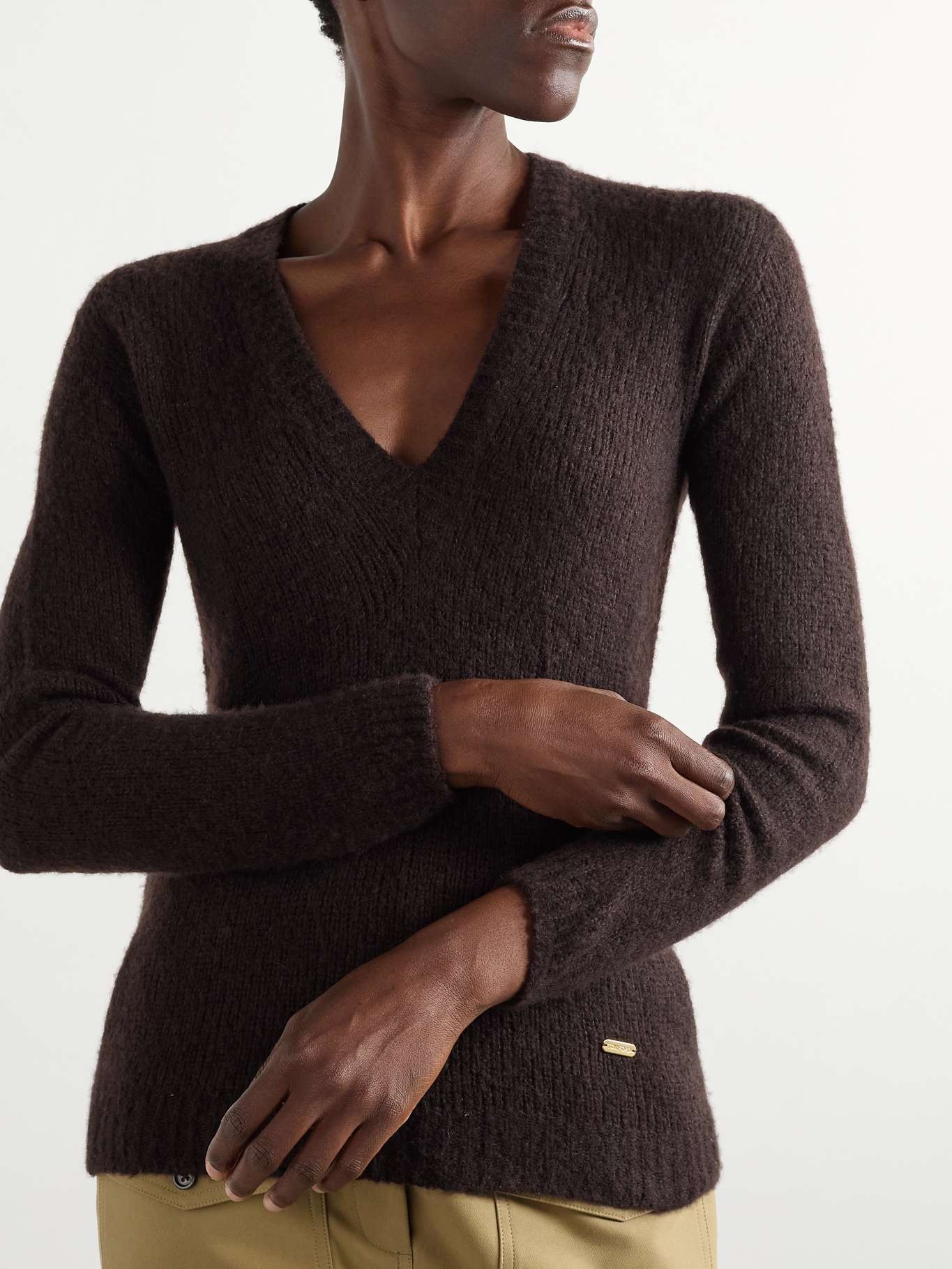 Cashmere and silk-blend sweater Brown - 3