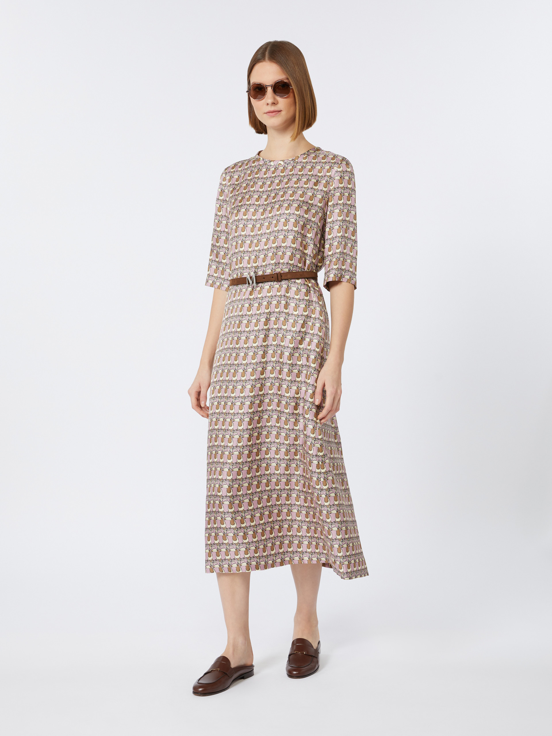 SAMANTHA Printed silk twill dress - 2