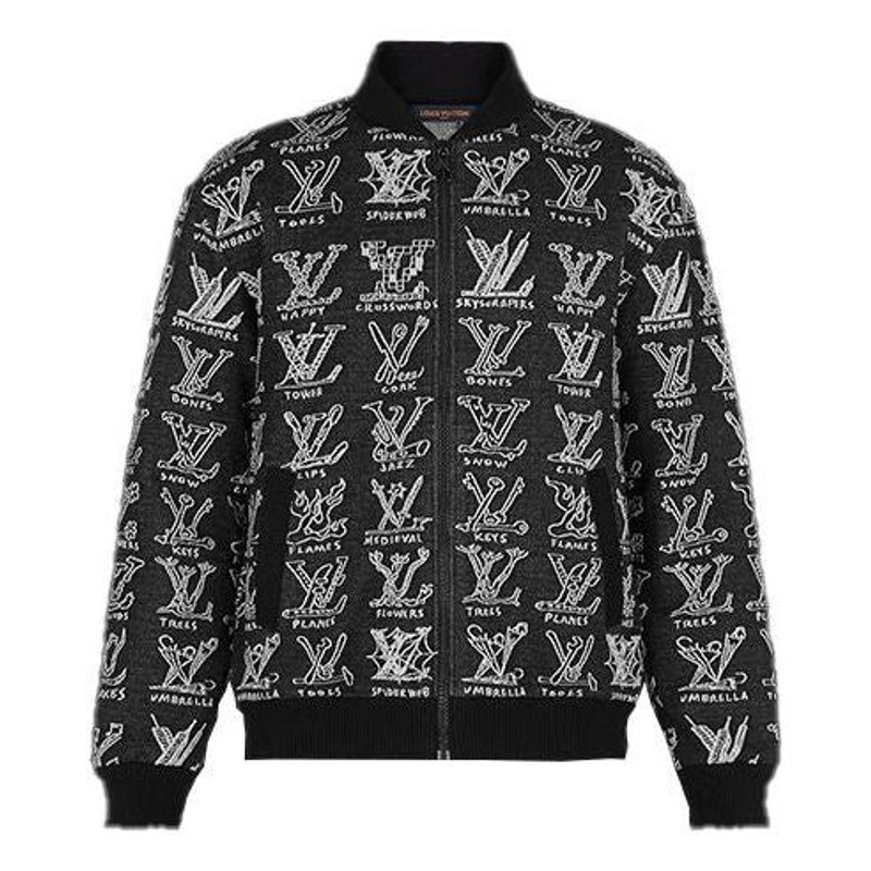 LOUIS VUITTON LV Jacquard Zipper Waist Jacket For Men Black 1A8GVC - 1