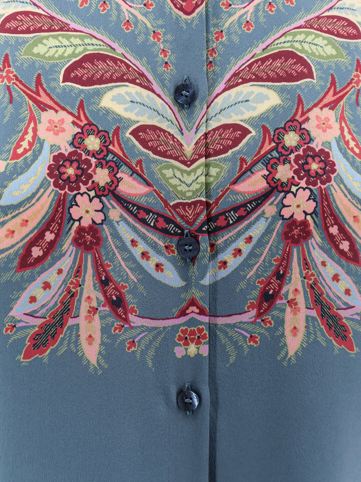 Paisley Print Silk Shirt - 5