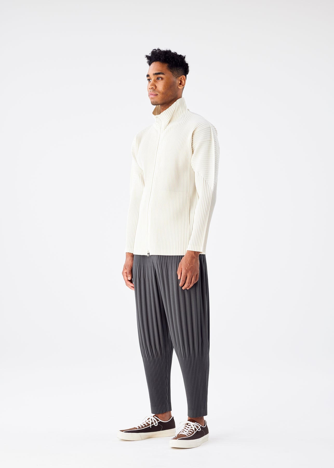 COLOR PLEATS ZIPUP JACKET - 3