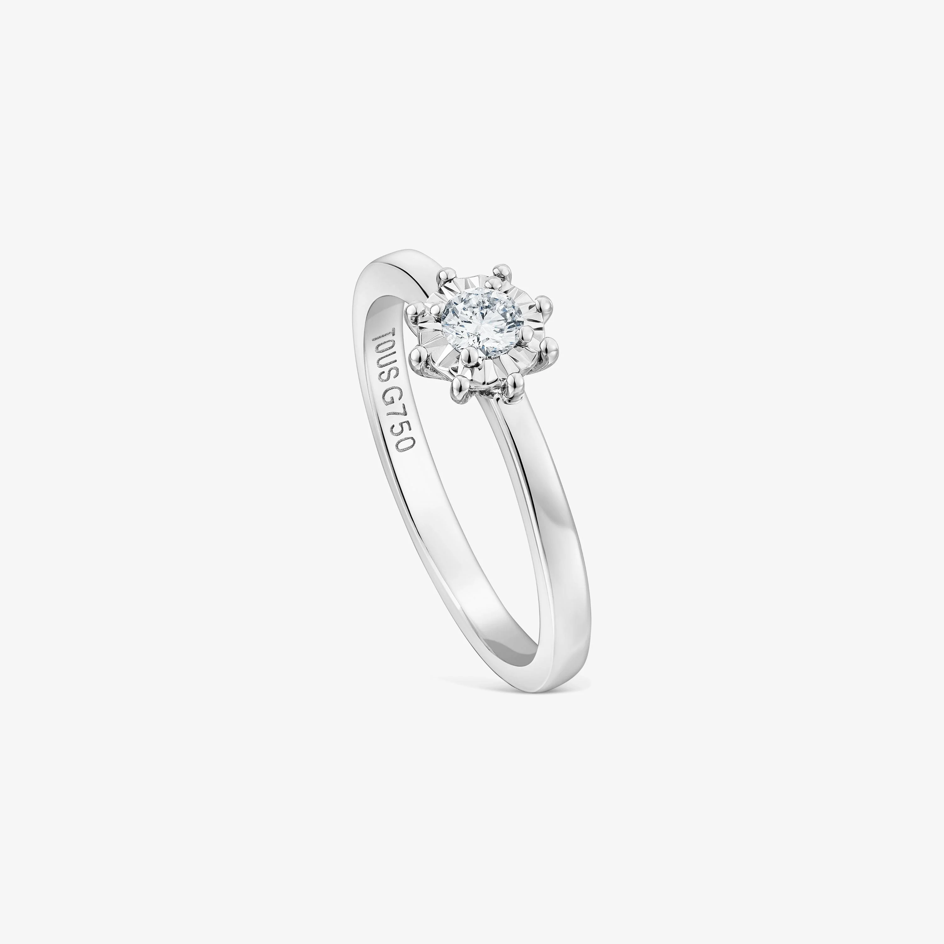 18K white gold TOUS Les Classiques Ring with medium Diamond rosette. 0,15ct. - 1