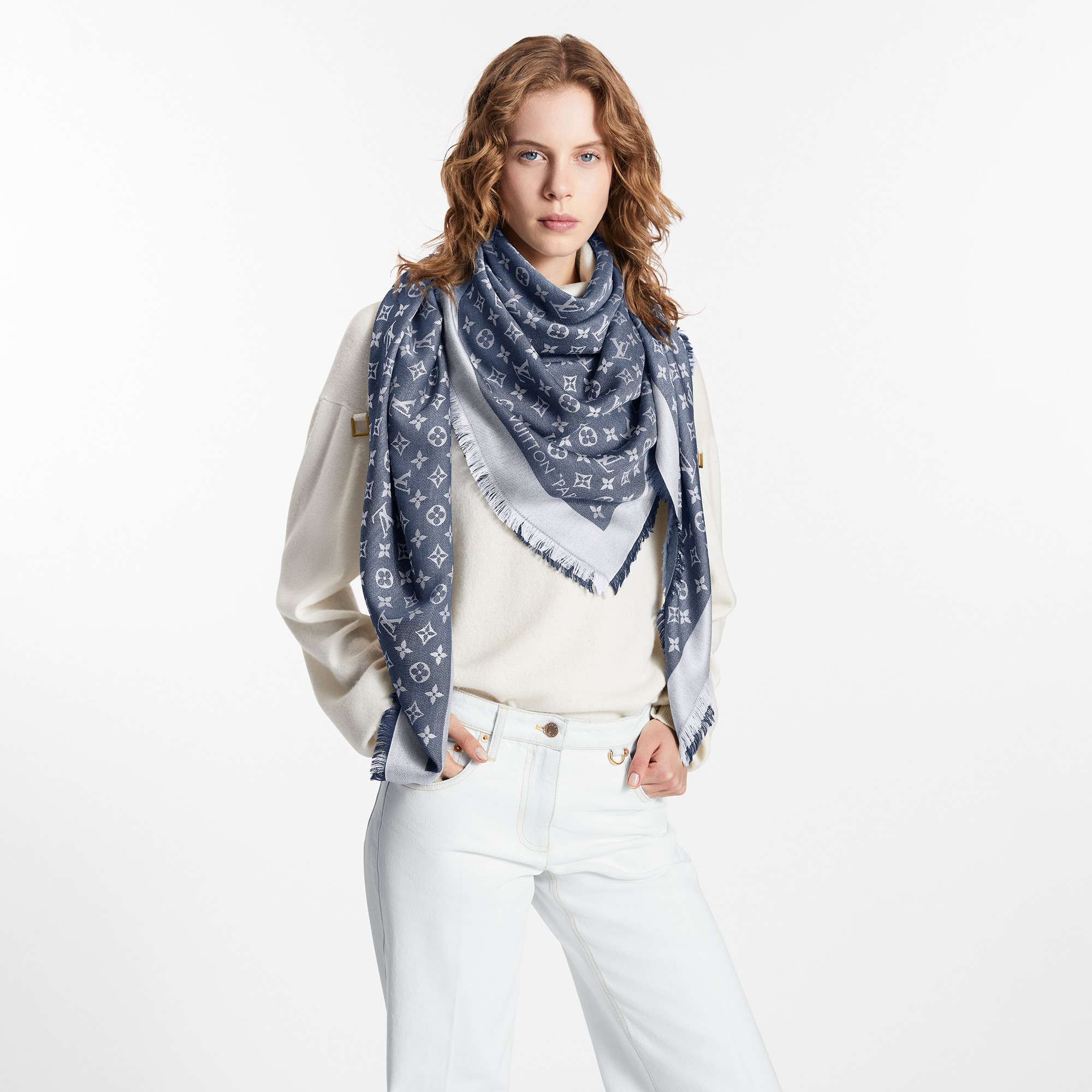 Monogram Denim Shawl - 5