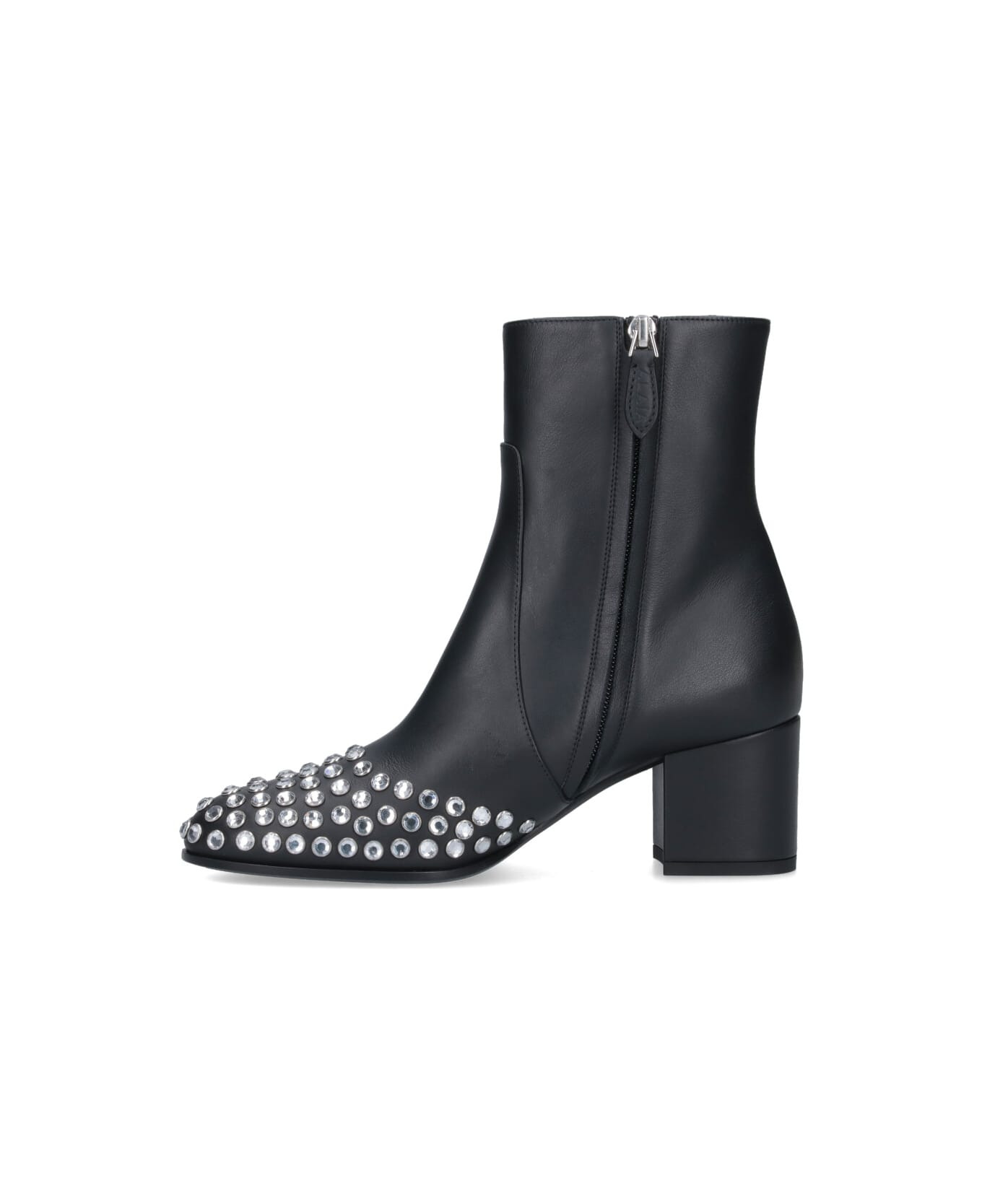Low Ankle Boots With Rhinestones - 3