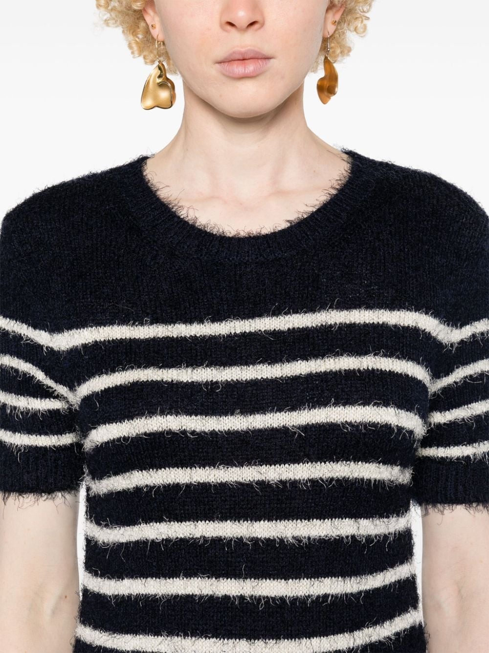 stripe-pattern knitted tube dress - 5