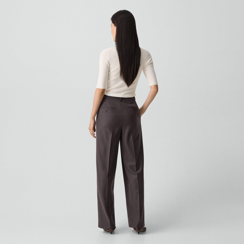 Theory Double Pleat Pant, 33'' in Sleek Flannel outlook
