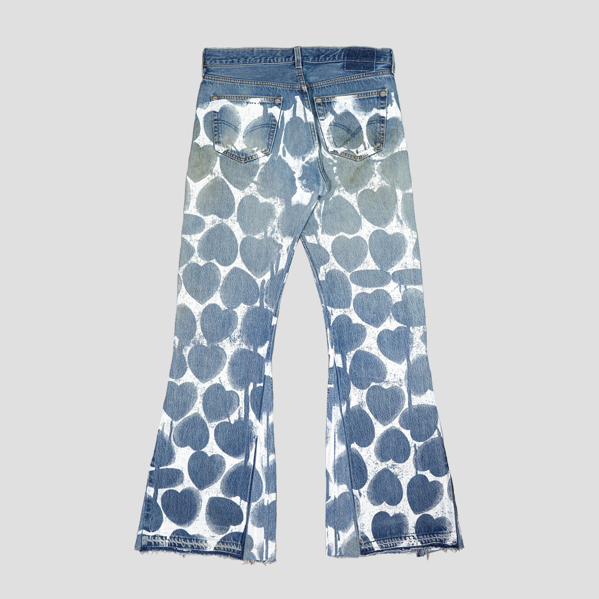 HEART FLARE DENIM JEANS - 2