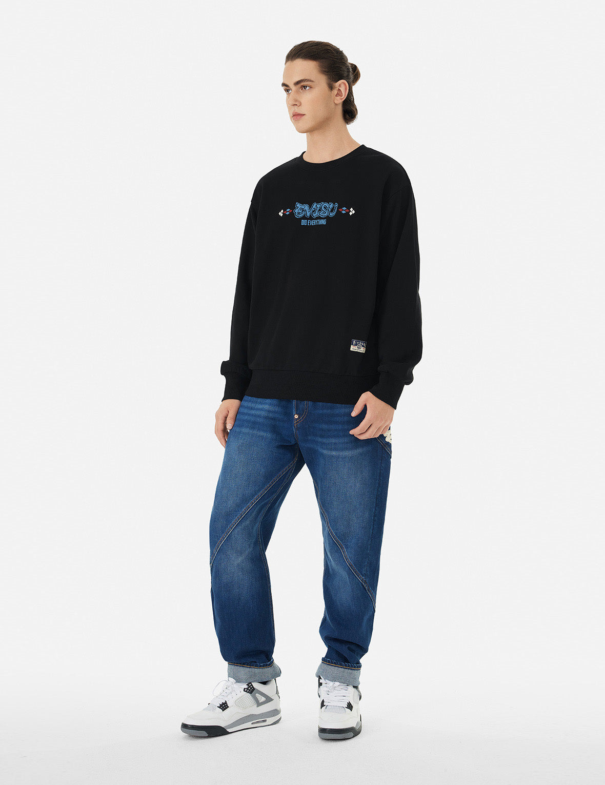 WHEEL OF WISDOM AND KAMON PRINT RELAX FIT SWEATSHIRT - 4