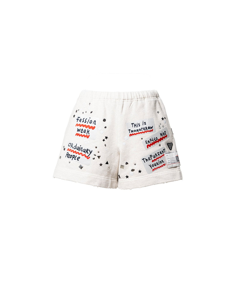 Embellished Sticker Sweat Shorts 13