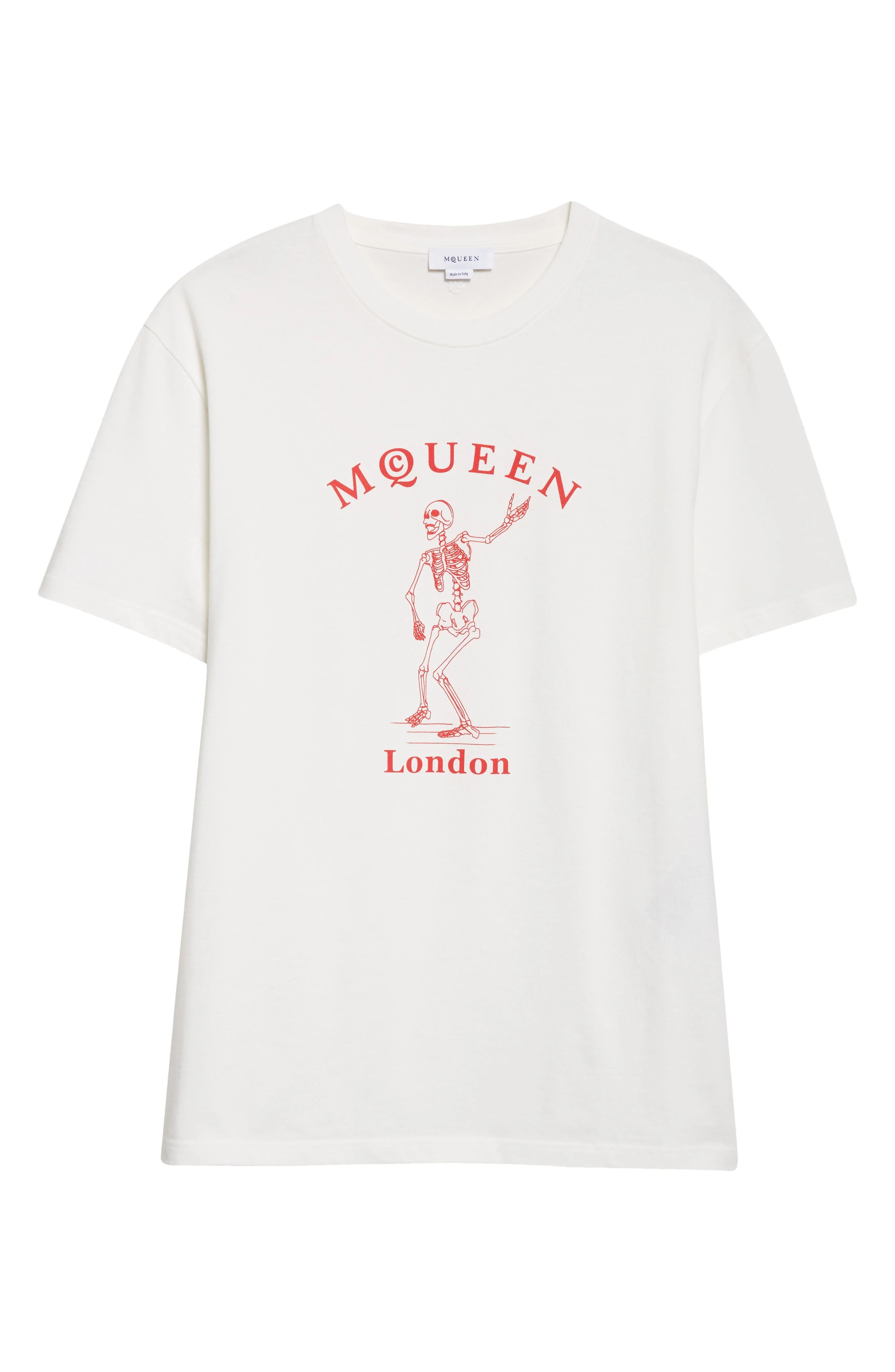 McQueen Skeleton Graphic T-Shirt in White /Red at Nordstrom - 1