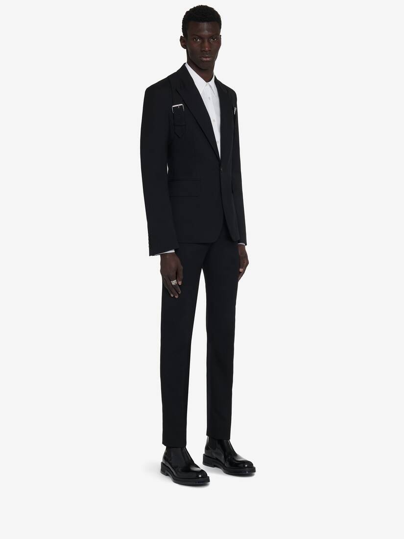 Men's Harness Single-breasted Jacket in Black - 4