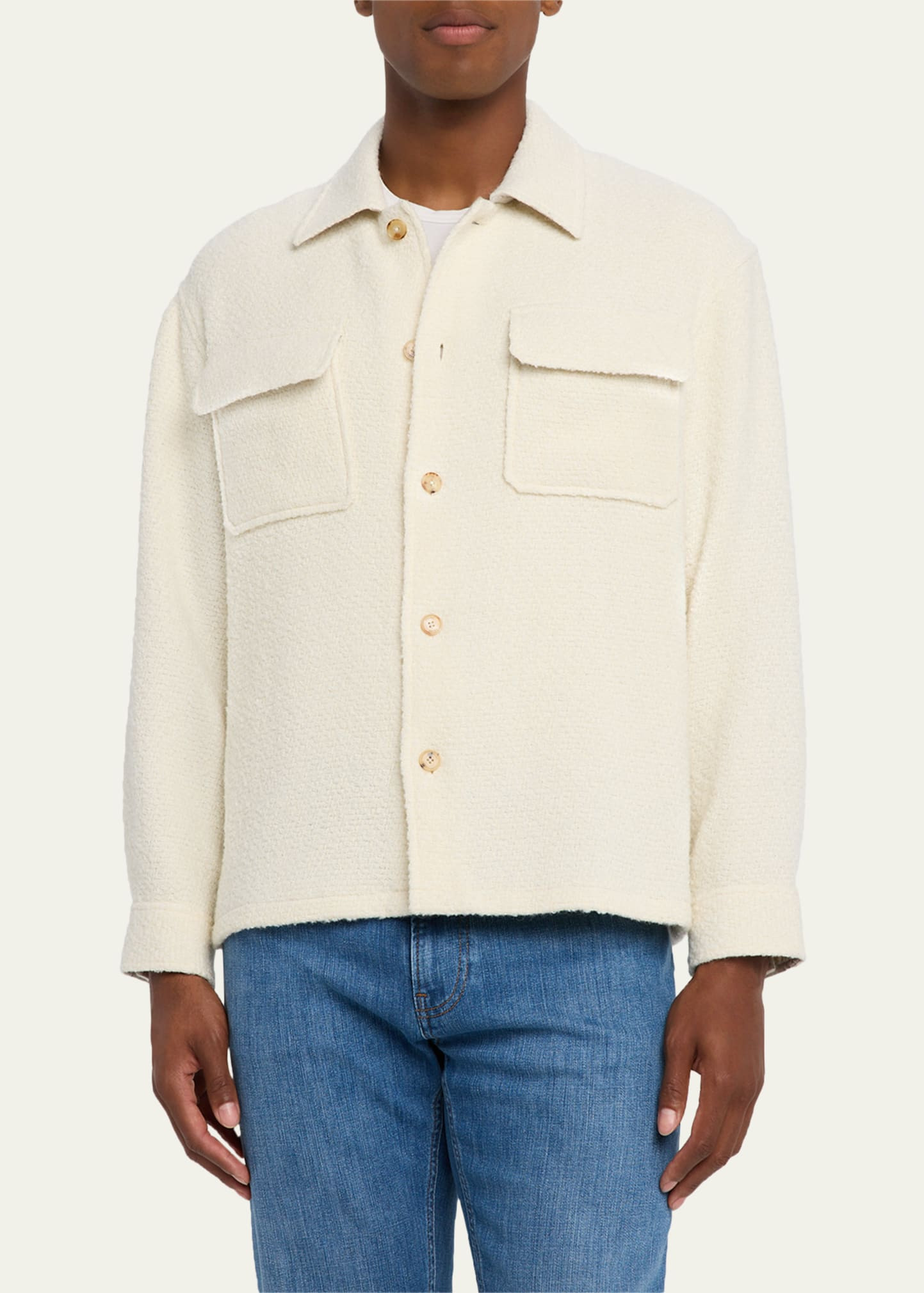 Men's Tweed Two-Pocket Overshirt - 4