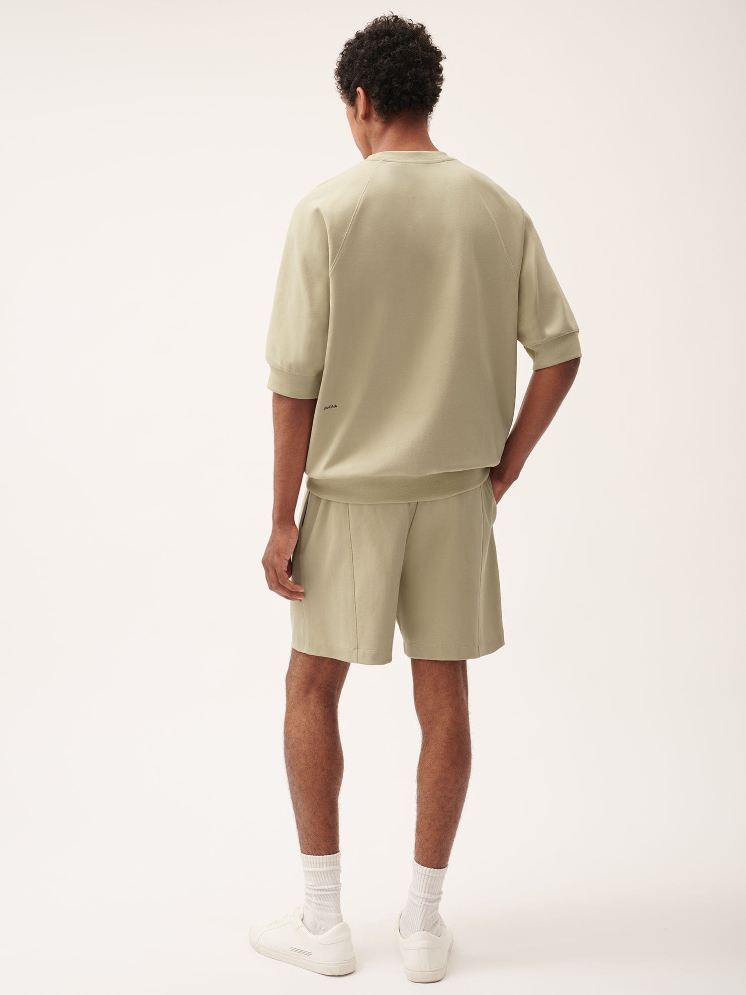 Mens DNA Double Jersey Panelled Shorts - Maitake Beige - 3