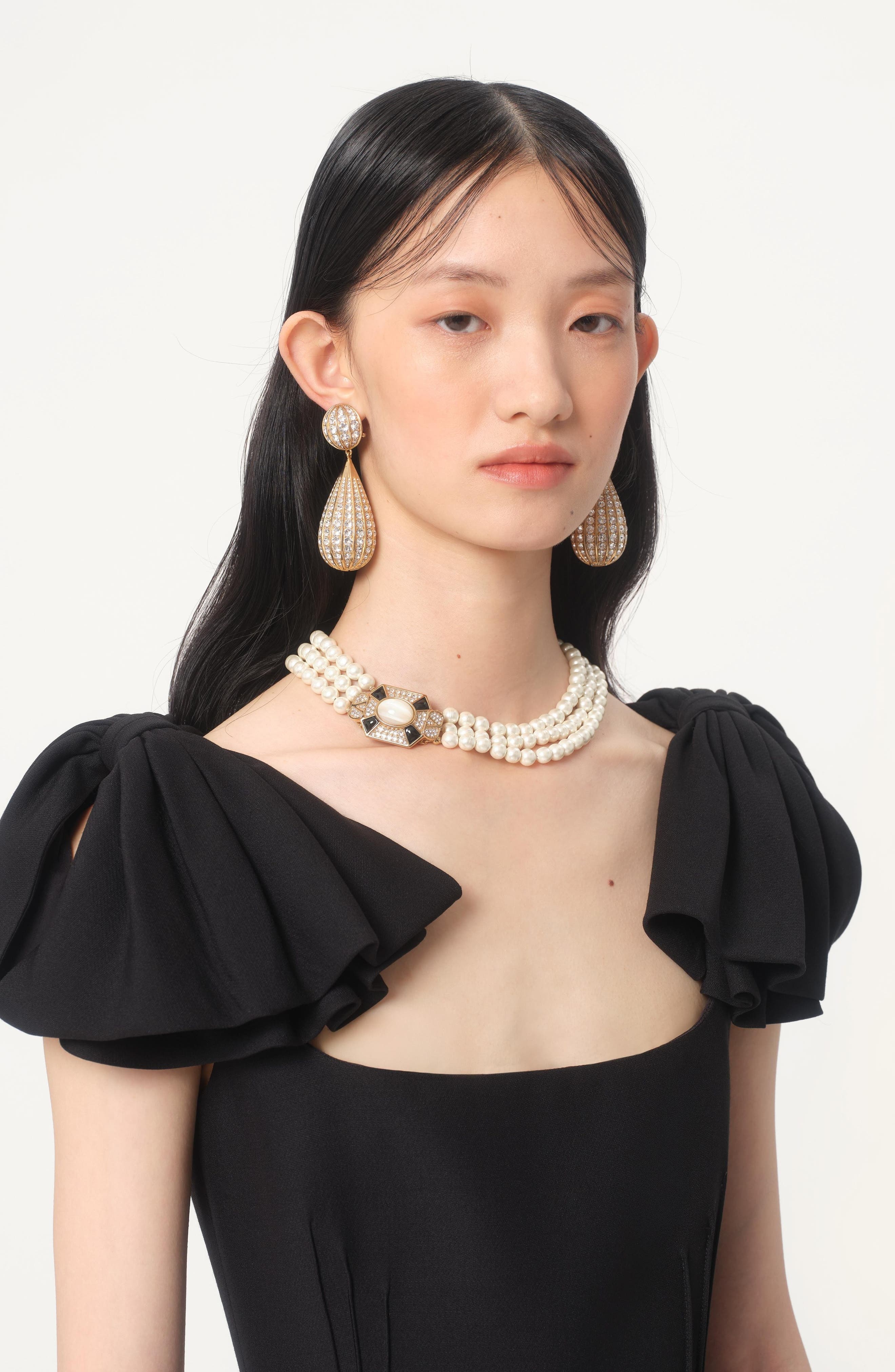 Valentino Garavani Family Layered Pendant Necklace in Black/Gold at Nordstrom - 2