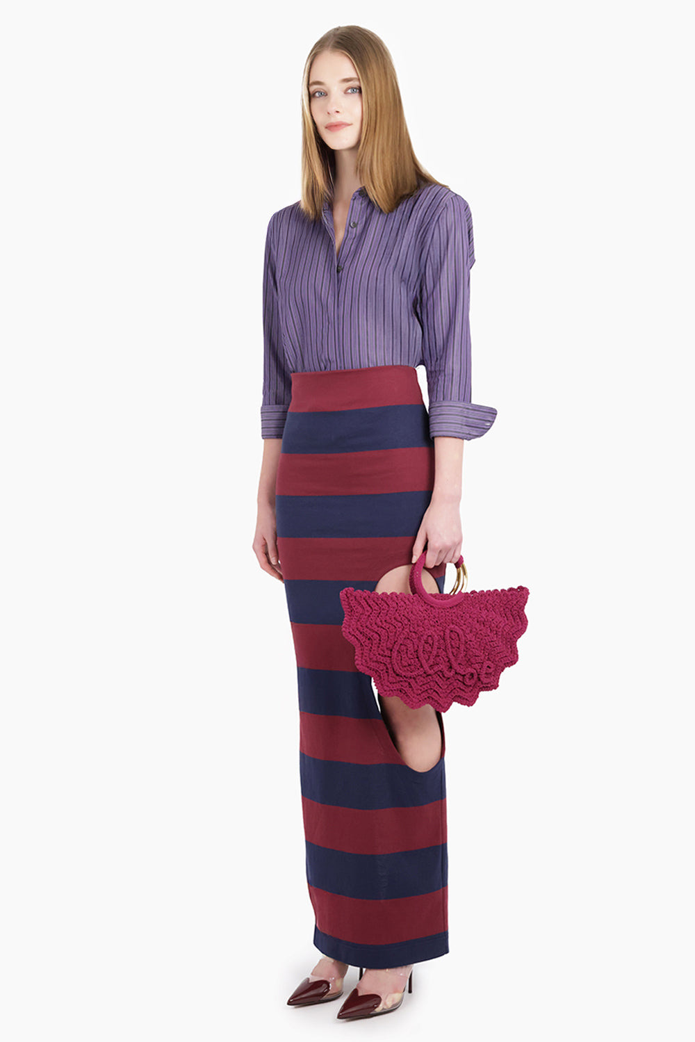 BRACELET PARAVENT LOGO CROCHET TOTE BAG | CRUSHED VIOLET - 5