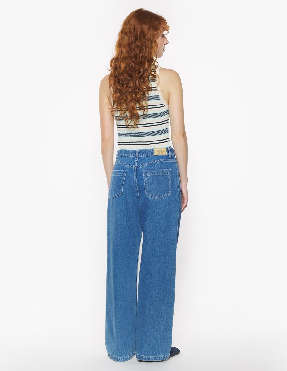 PLEATED DENIM PANTS - 5