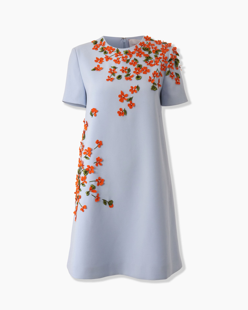 floral-appliqué 미니 드레스 1