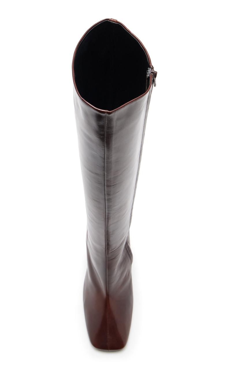 Dries Van Noten Glove Wedge Leather Boots brown outlook