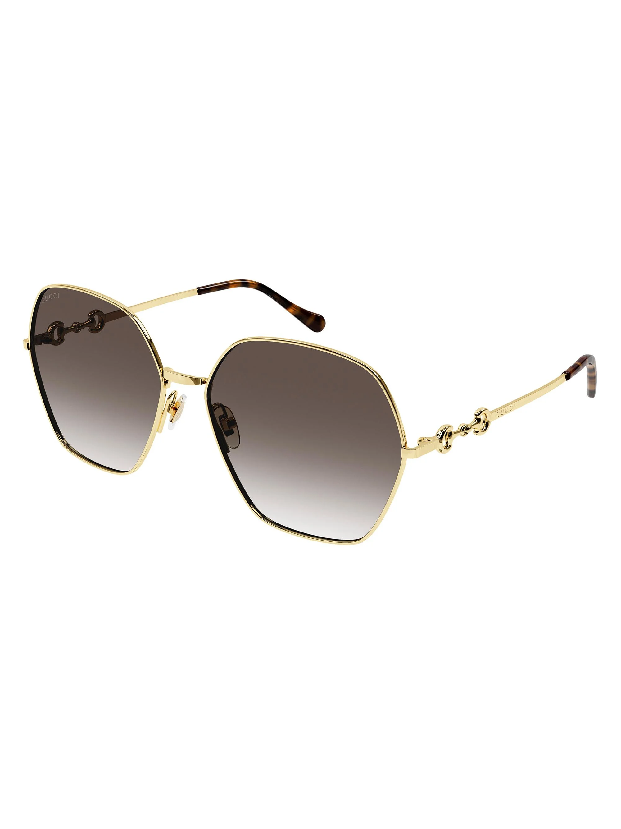 Women's Horsebit 62MM Geometric Sunglasses - Gold - 1