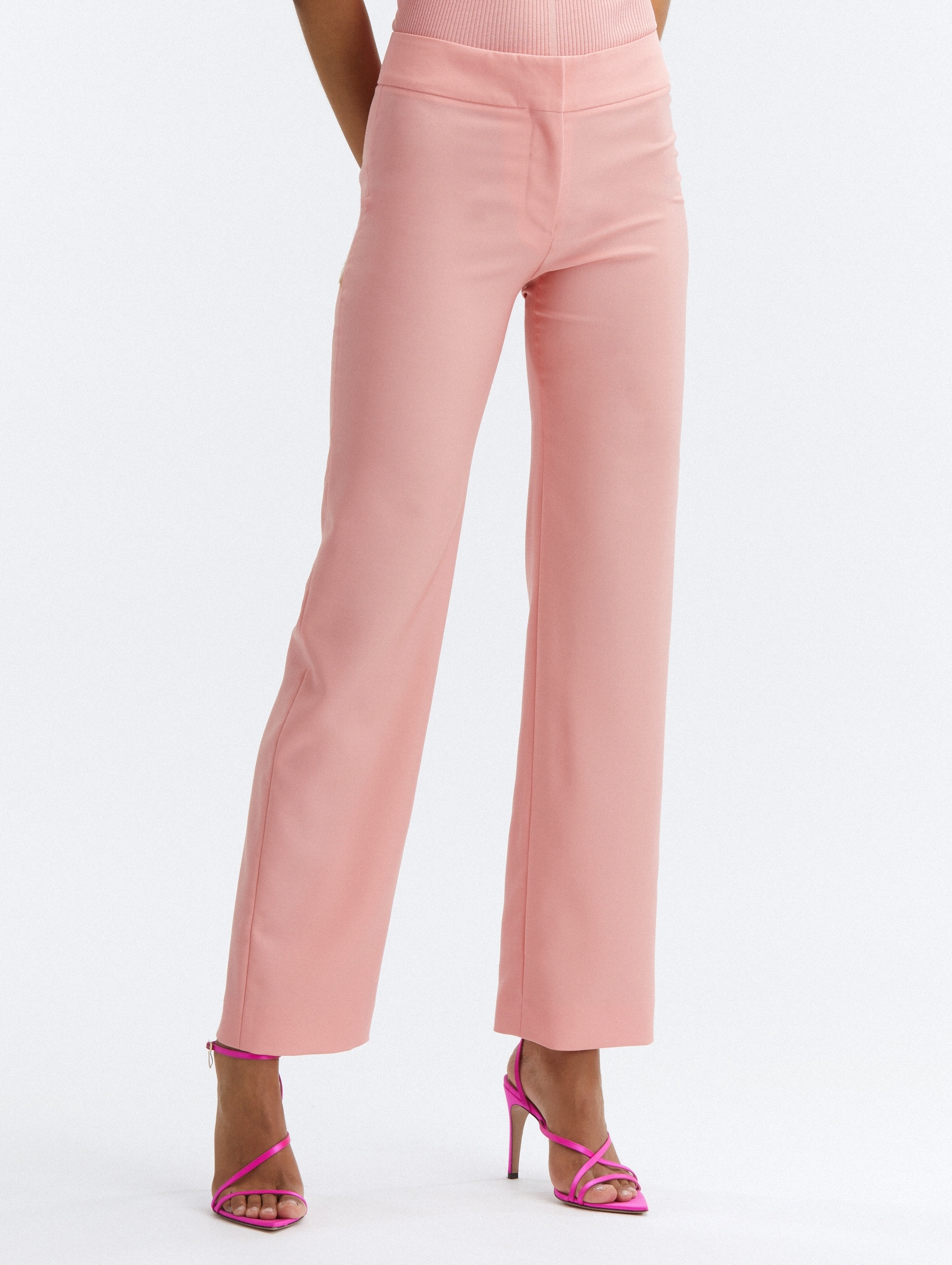 ZIP FRONT WIDE LEG PANTS - 3