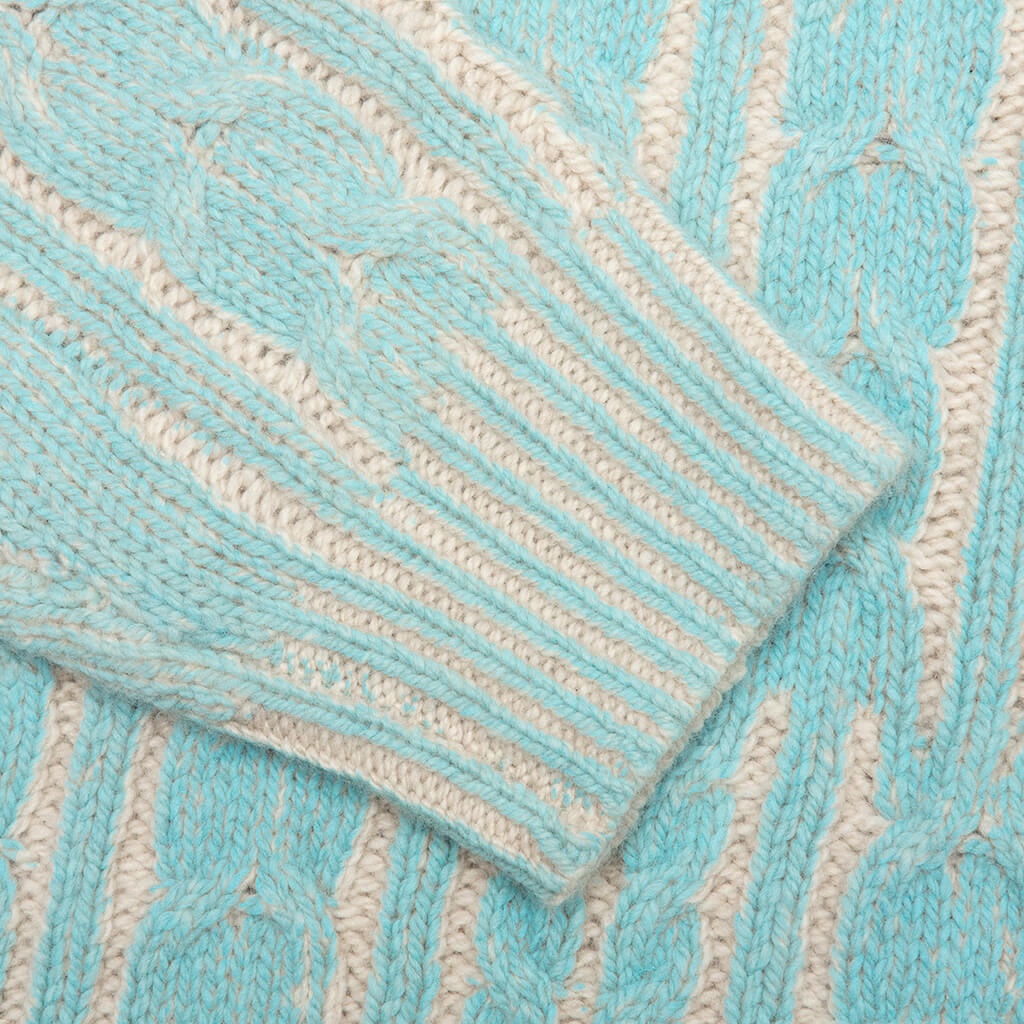 ACNE STUDIOS KNITTED CREWNECK - TURQUOISE BLUE - 3