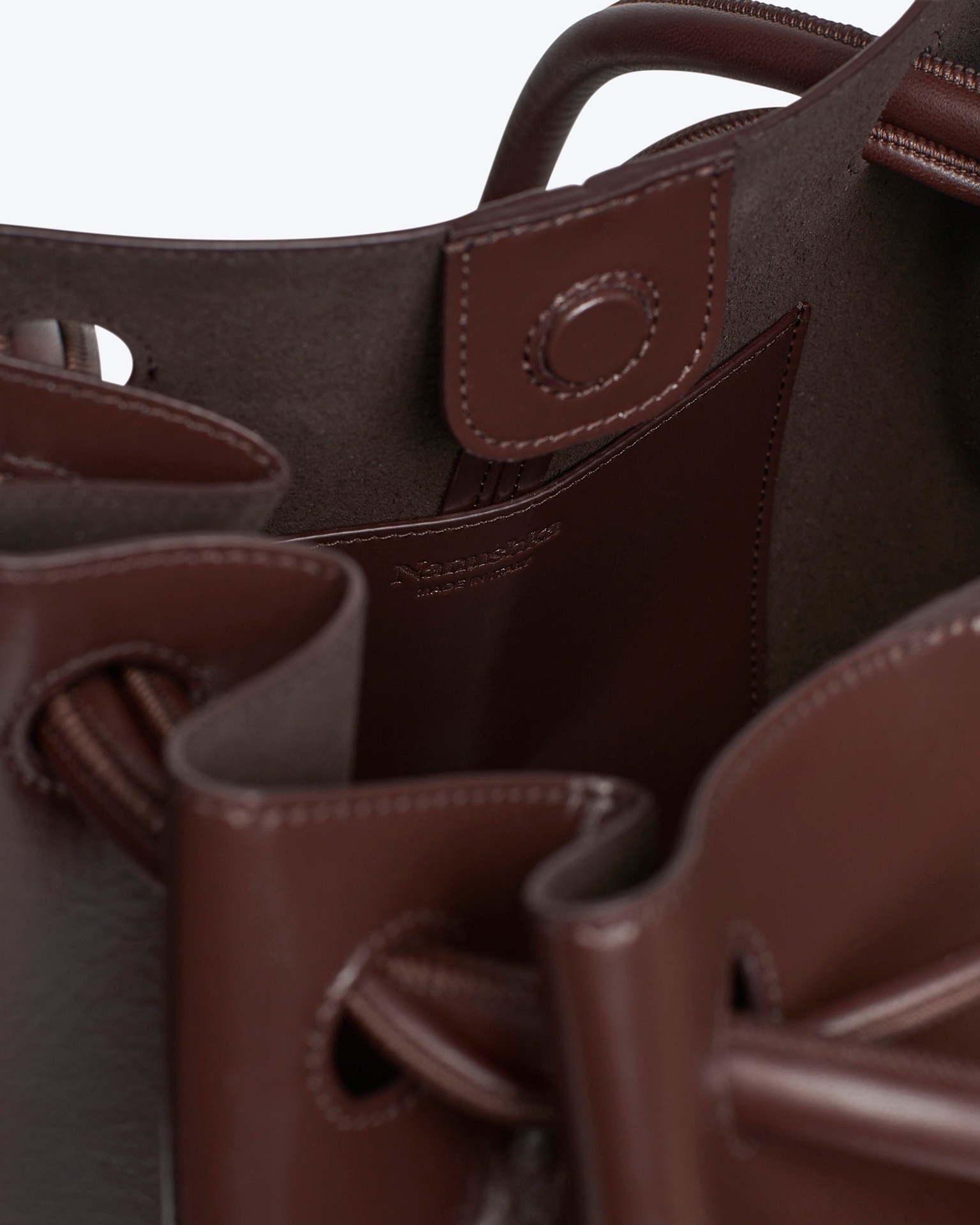 ELONGATED BUCKET MEDIUM - Alt-nappa bucket bag - Coffee bean - 5