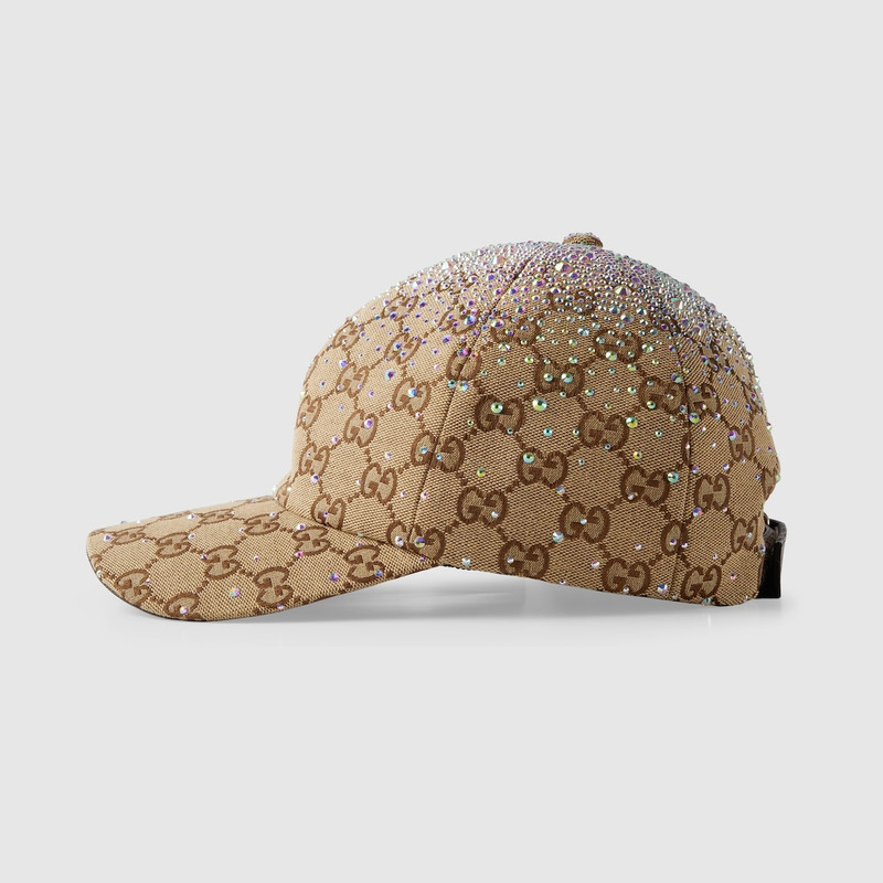 GUCCI GG canvas baseball hat with crystals outlook