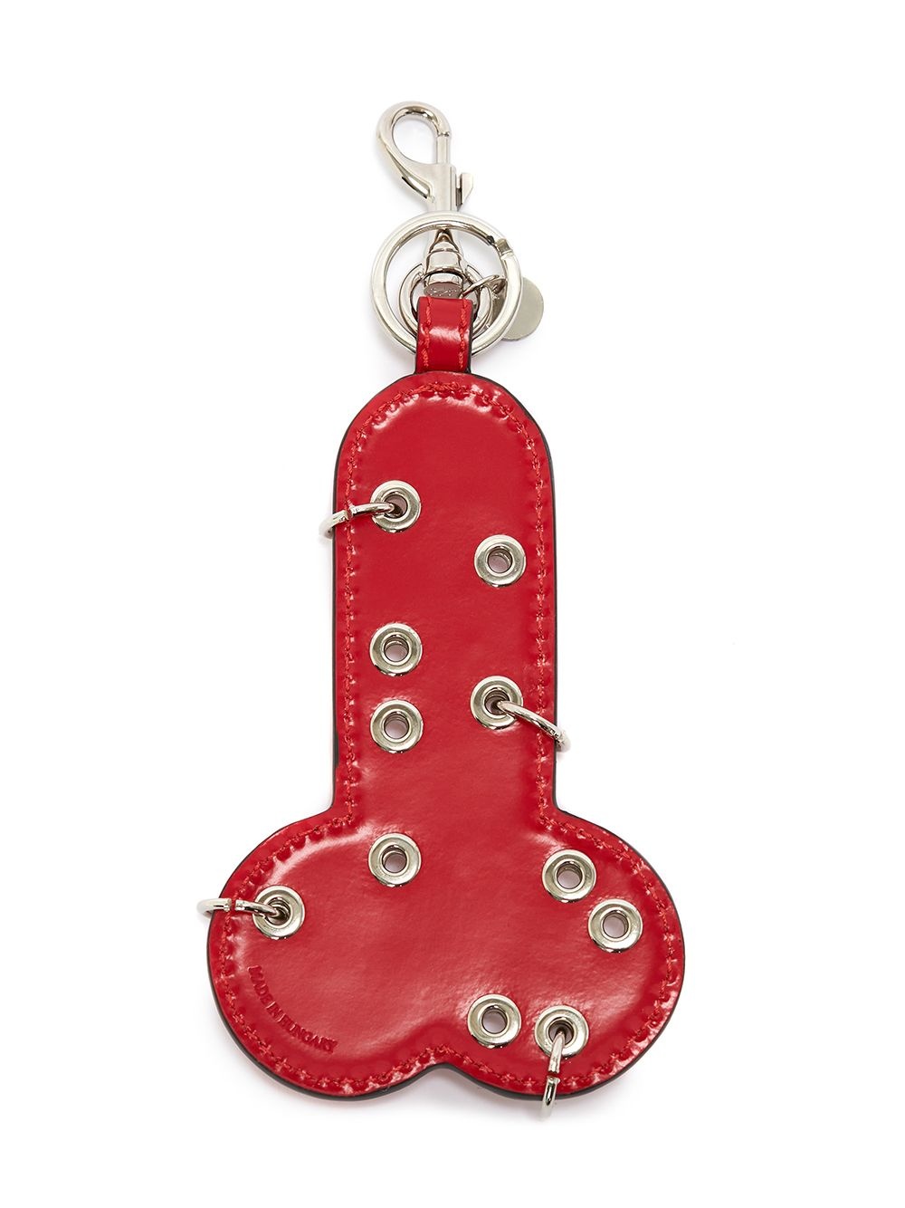 studded calf leather keyring - 2