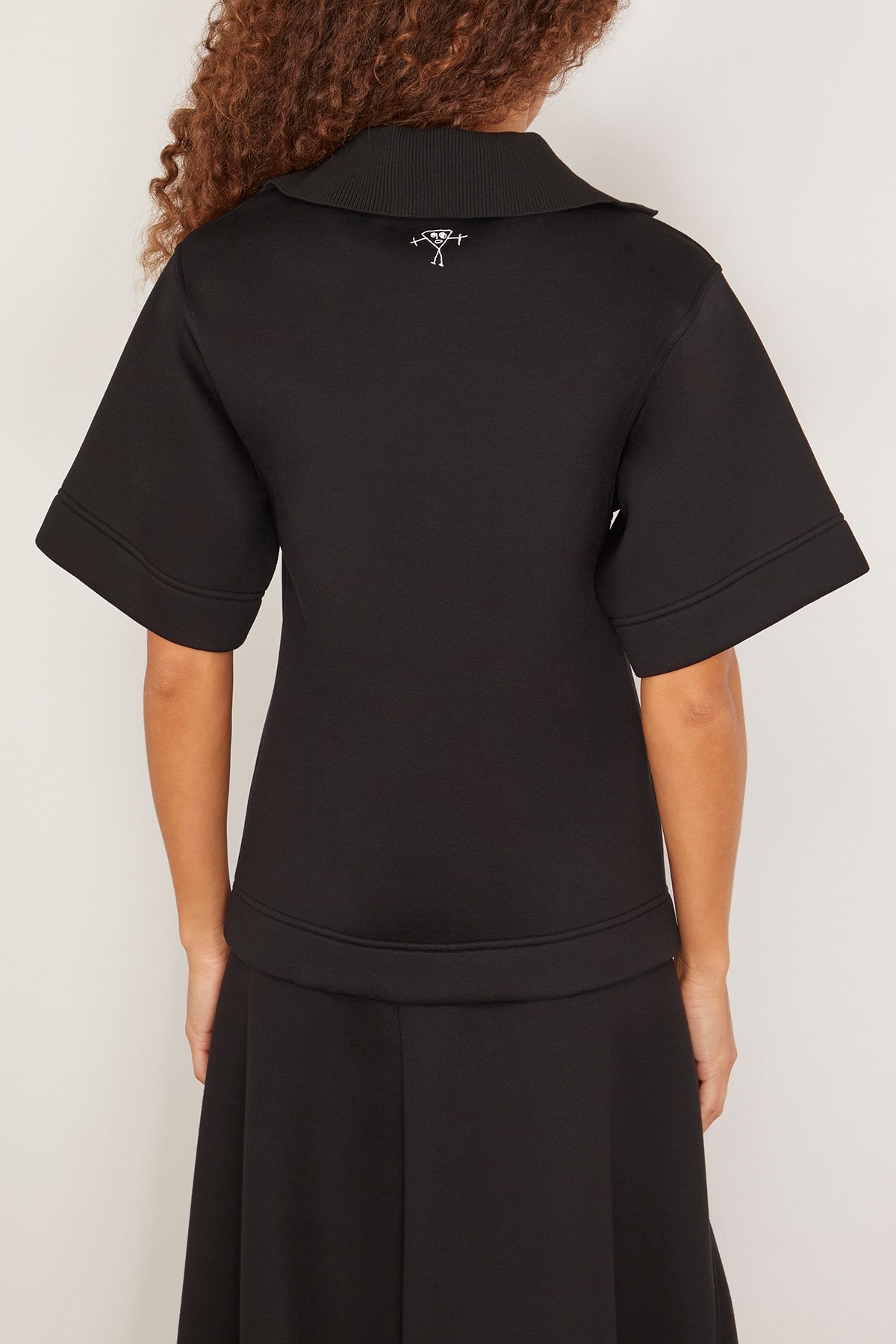 Short Sleeve Scuba Sweatshirt in Black - 4