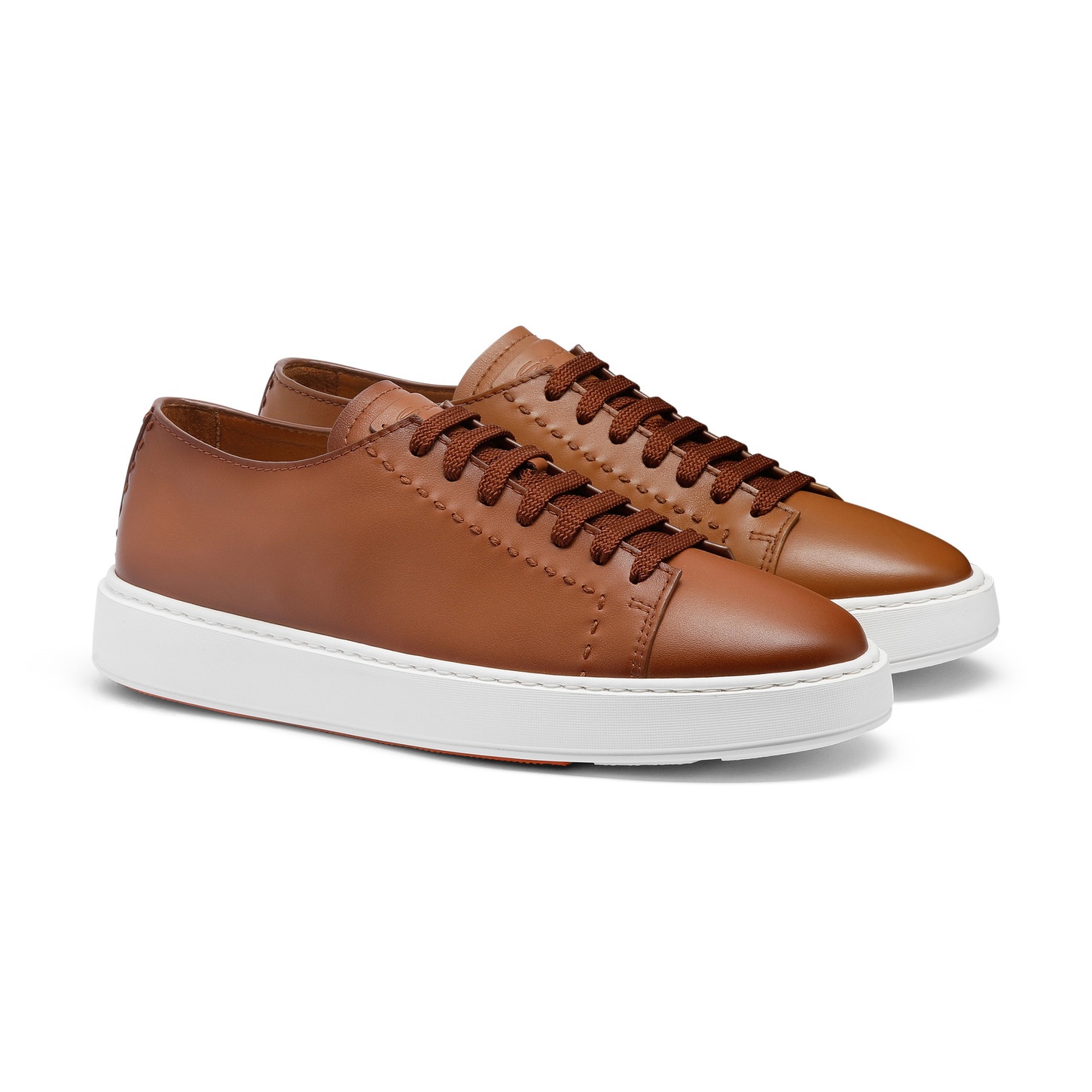 Men's light brown leather sneaker - 3