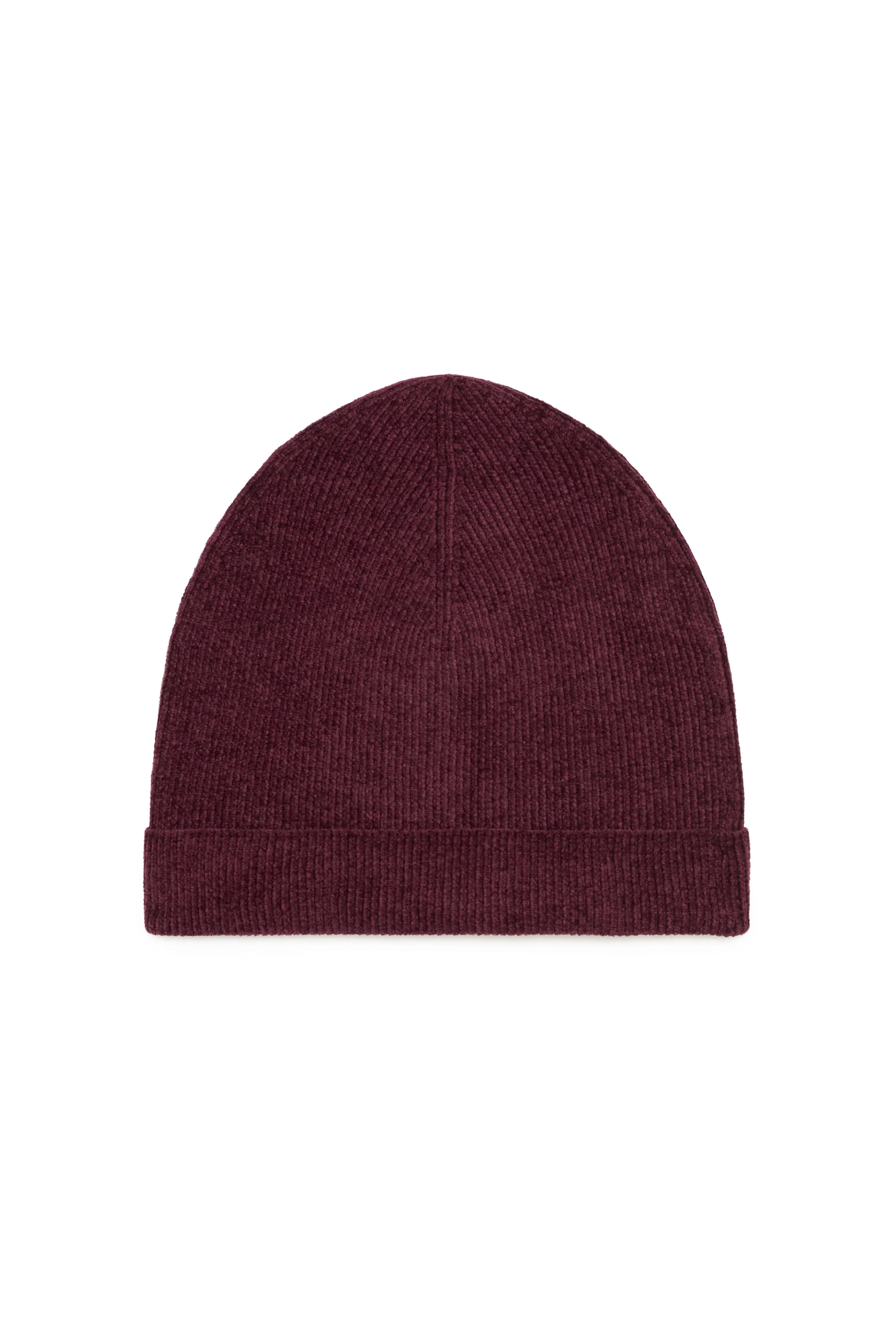 Spire Knit Beanie in Plum Silk - 1