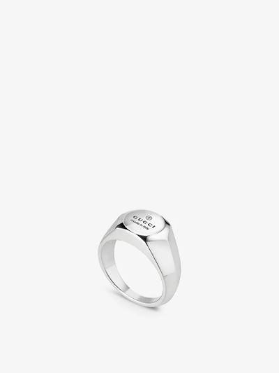 GUCCI Trademark logo-engraved 925 sterling-silver ring outlook