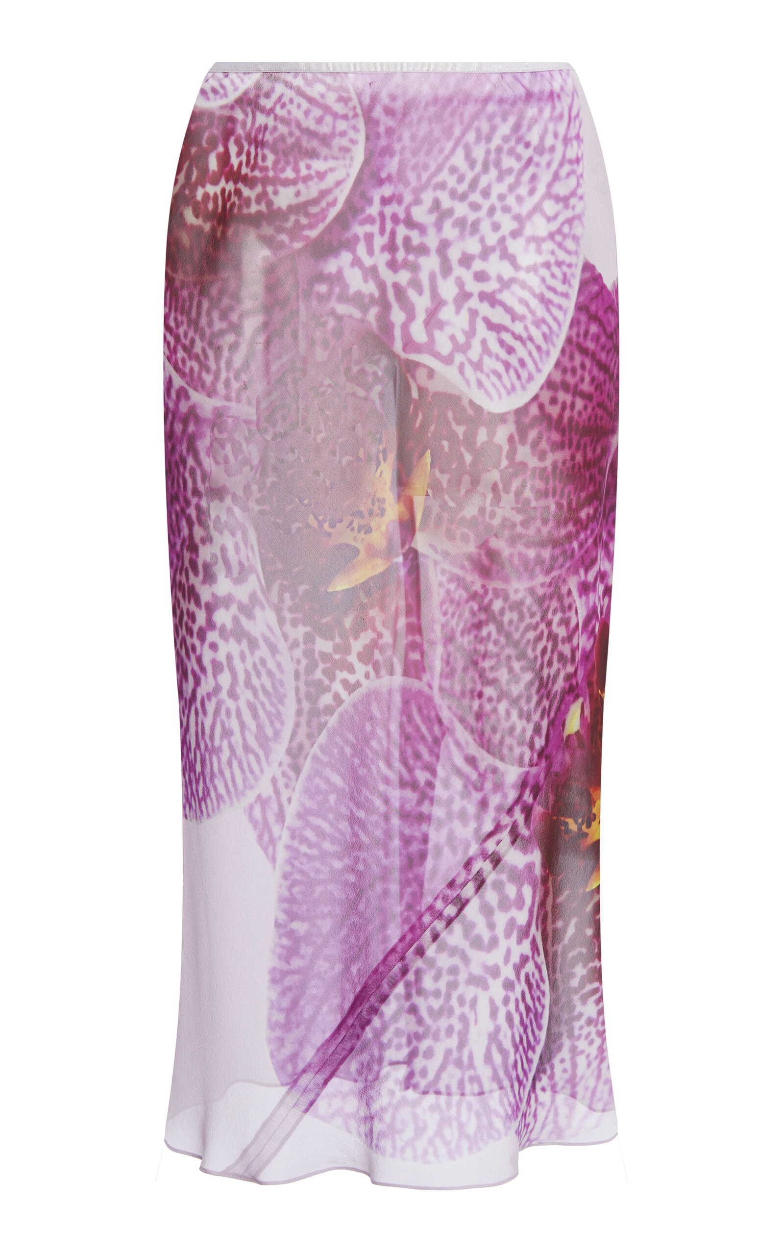 Dot Printed Silk-Georgette Skirt fuchsia - 1