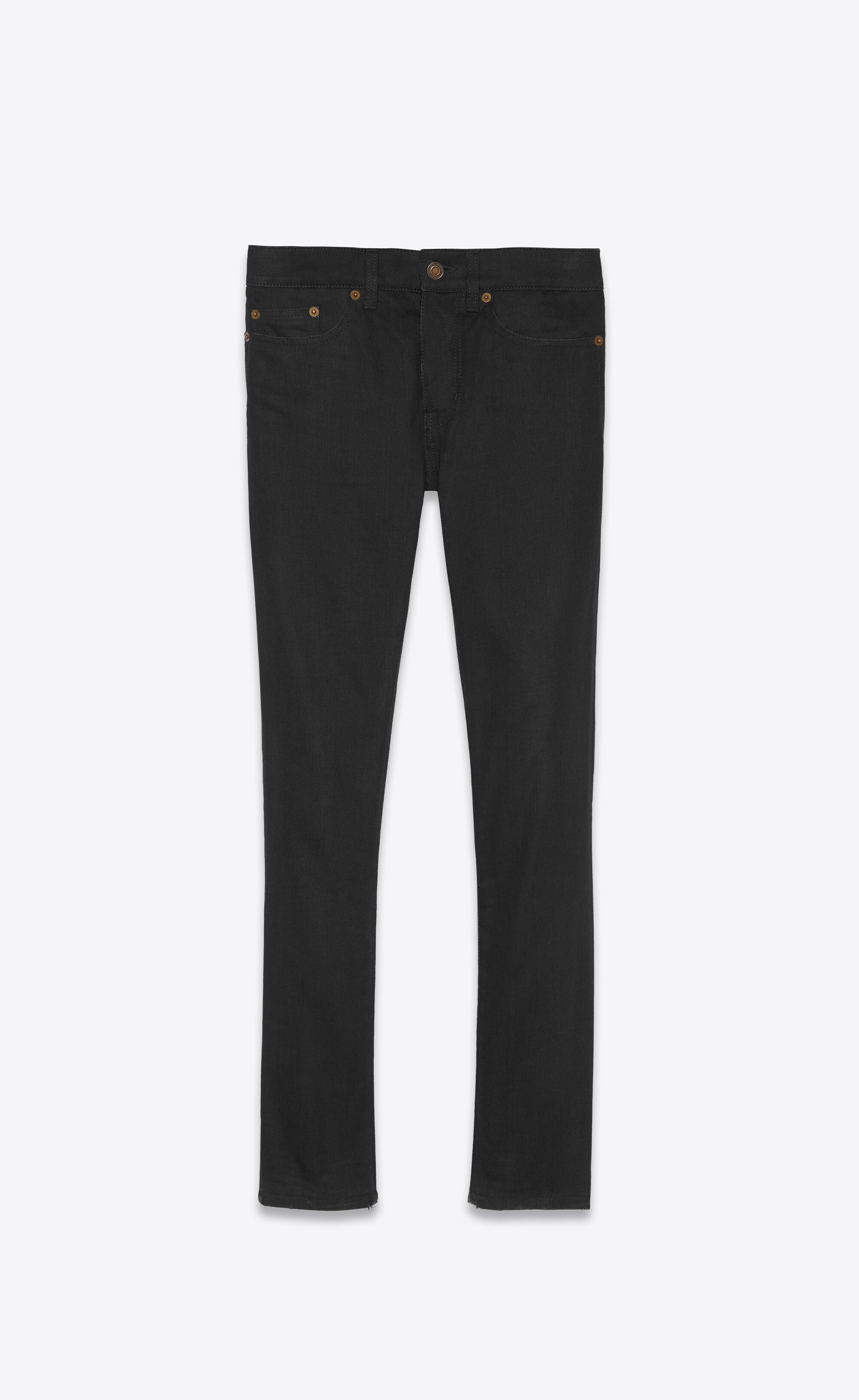 skinny-fit jeans in used black denim - 1