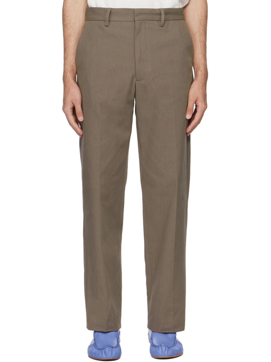 Taupe Creased Trousers - 1