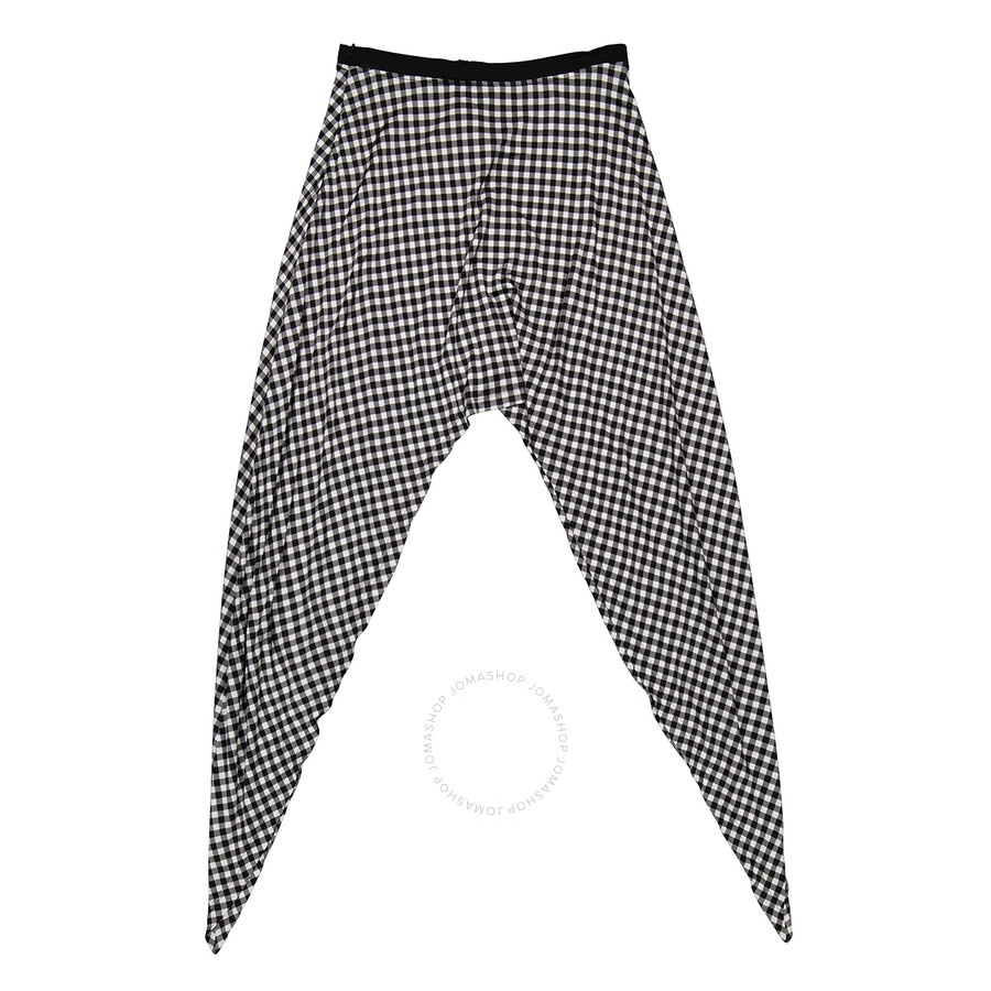 Burberry Ladies Black Gingham Check Back Tie Skirt - 6