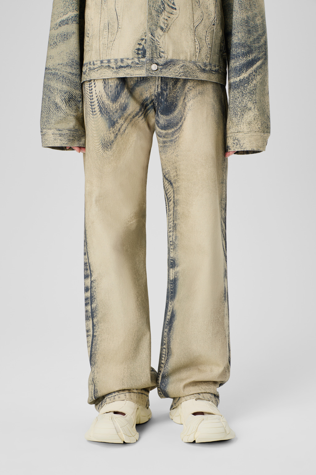 Sand-black Denim Jeans - 5