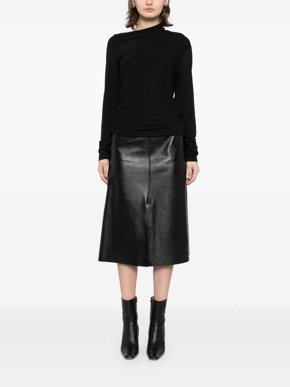 draped jersey top - 2