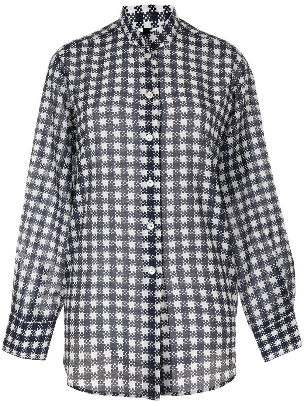 houndstooth buttoned-up shirt - 1