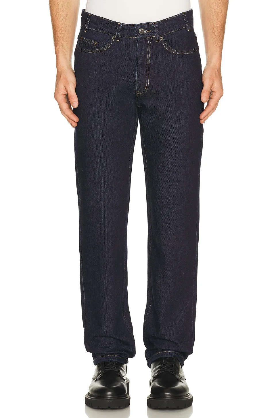 Straight Leg Denim Jeans - 1