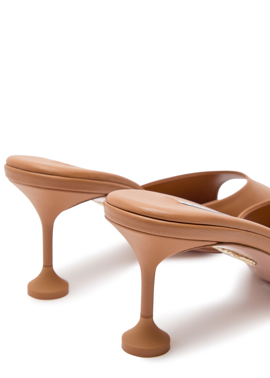 Aquazzura Bisous 65 Leather Mules - 4