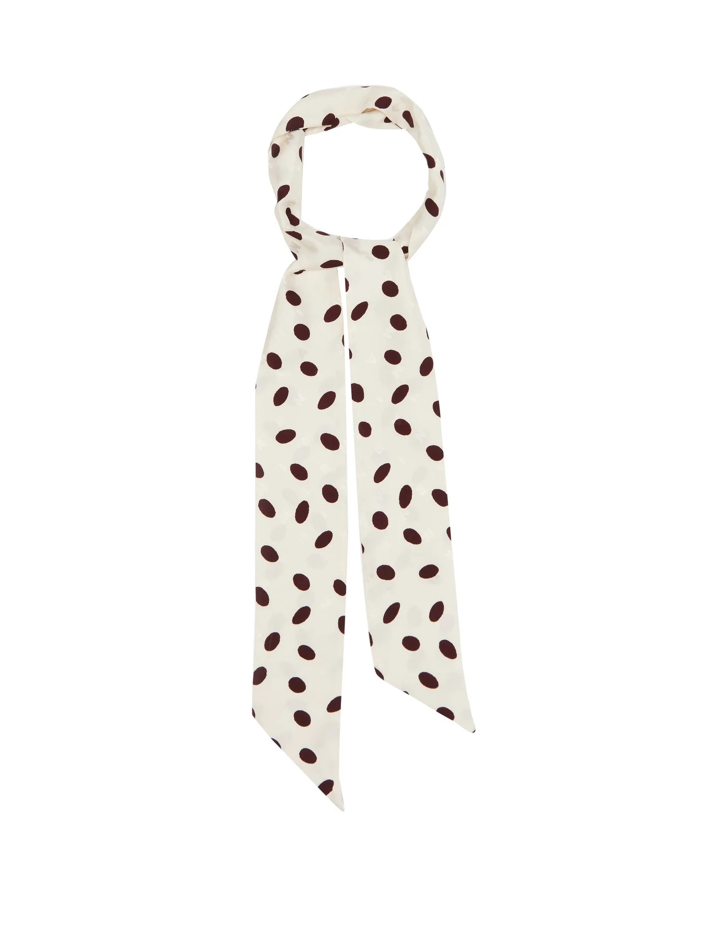 Polka-dot print silk-twill scarf - 1