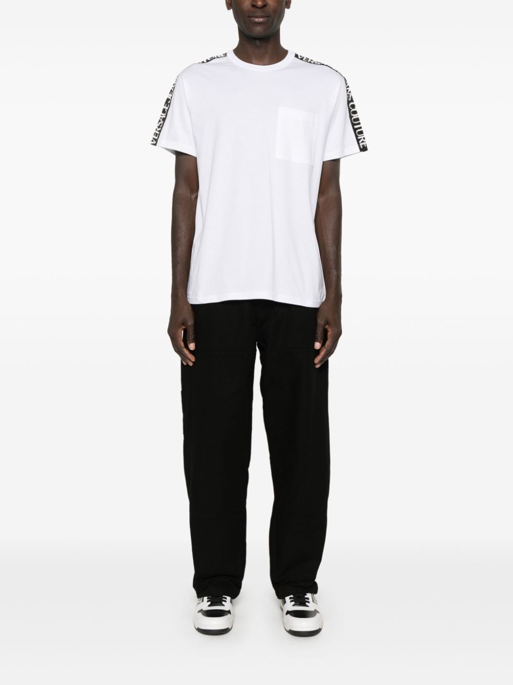 logo-tape detailing T-shirt - 2