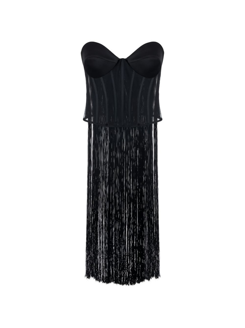 tulle fringe bustier top 1