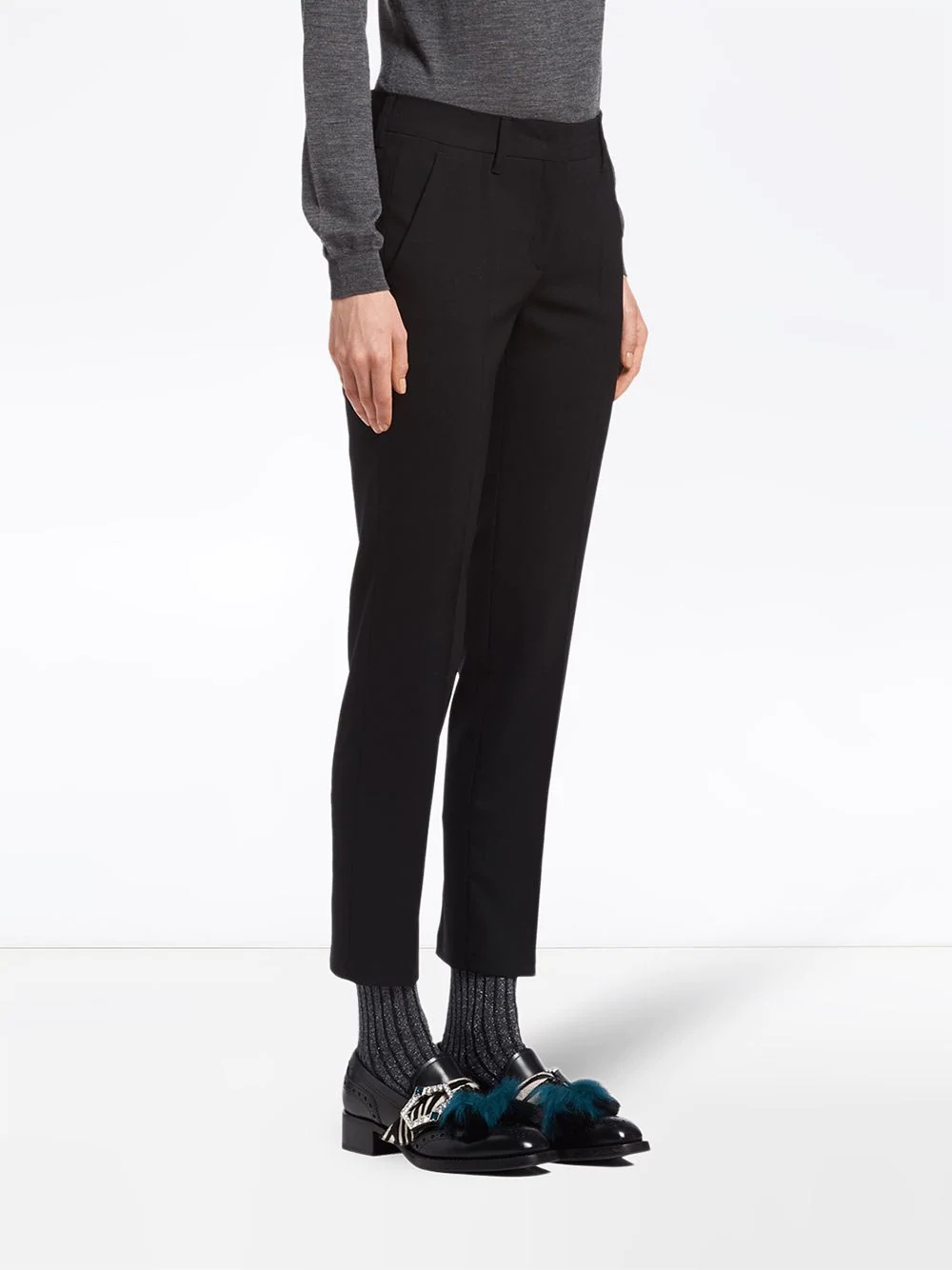 cropped slim-fit trousers - 3
